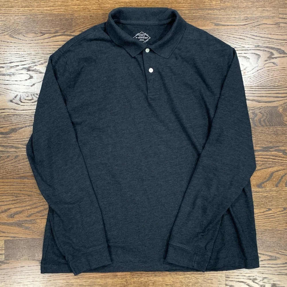 St. John’s Bay XL Gray Long Sleeve Legacy Polo